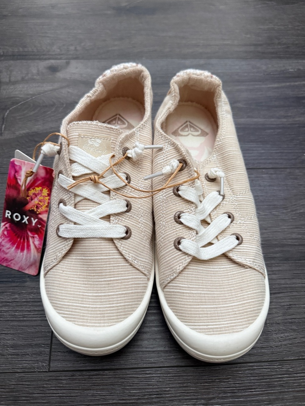 Roxy Women's Slip-On Canvas Sneakers in Light Beige